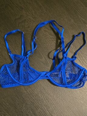 Victoria's Secret Electric Blue Lace Mesh Underwire Bra
